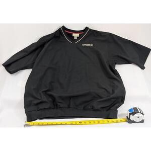 Cutter & Buck Mens XXL Windbreaker Pullover Black Short Sleeve V-Neck
